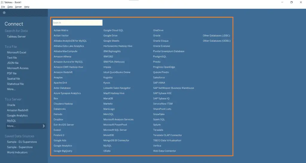 Tableau Data Sources and How to Connect