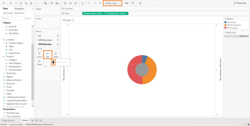 How do I Create a Donut Chart in Tableau?