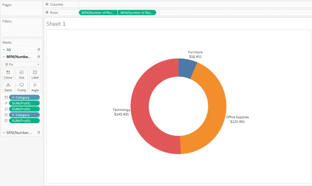 How do I Create a Donut Chart in Tableau?