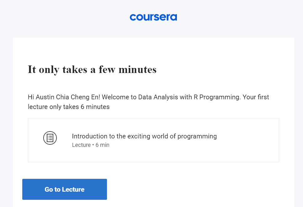 coursera email reminders